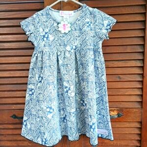 NWT Flowersak Floral Blue & White Kids Dress Size 8 Easter